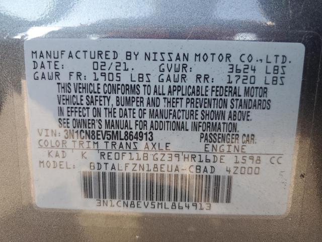 Photo 10 from auction – 2021 NISSAN VERSA SV with VIN 3N1CN8EV5ML864913