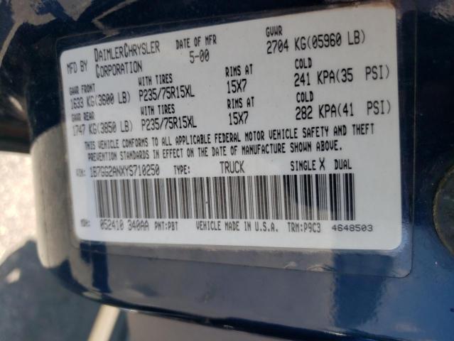 Photo 10 from auction – 2000 DODGE DAKOTA QUA with VIN 1B7GG2ANXYS710250