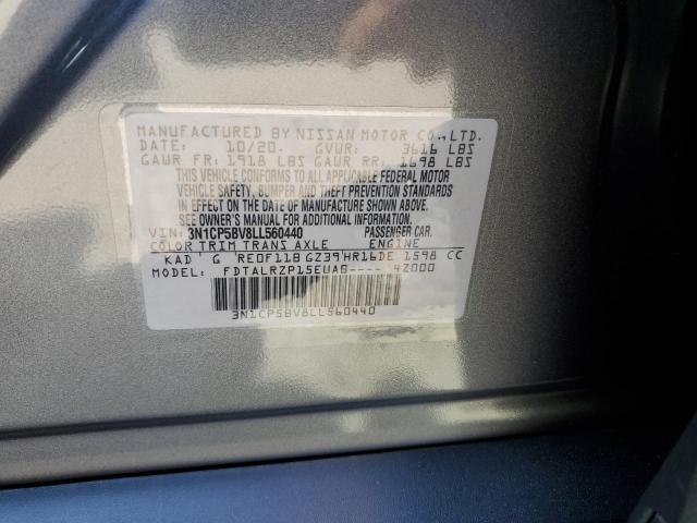 Photo 10 from auction – 2020 NISSAN KICKS S with VIN 3N1CP5BV8LL560440