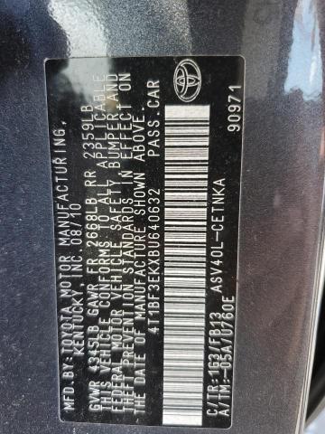Photo 10 from auction – 2011 TOYOTA CAMRY BASE with VIN 4T1BF3EKXBU640632
