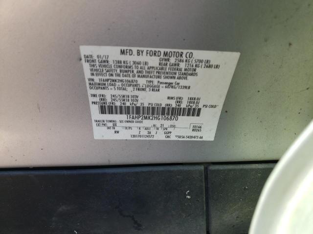 Photo 10 from auction – 2017 FORD TAURUS POL with VIN 1FAHP2MK2HG106870