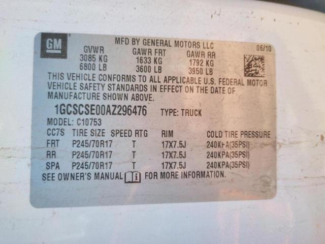 Photo 10 from auction – 2010 CHEVROLET SILVERADO with VIN 1GCSCSE00AZ296476