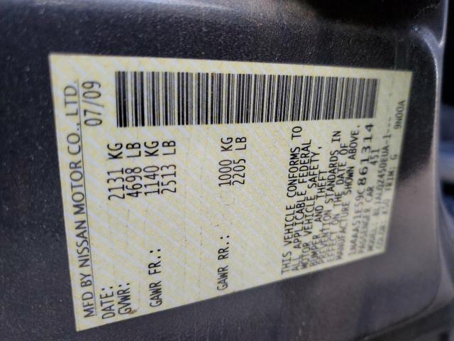 Photo 10 from auction – 2009 NISSAN MAXIMA S with VIN 1N4AA51E59C861314