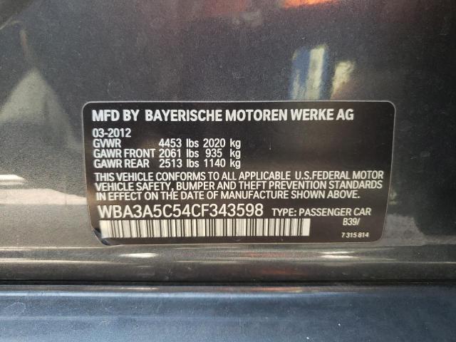 Photo 10 from auction – 2012 BMW 328 I with VIN WBA3A5C54CF343598