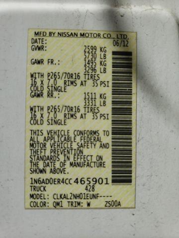 Photo 10 from auction – 2012 NISSAN FRONTIER S with VIN 1N6AD0ER4CC465901