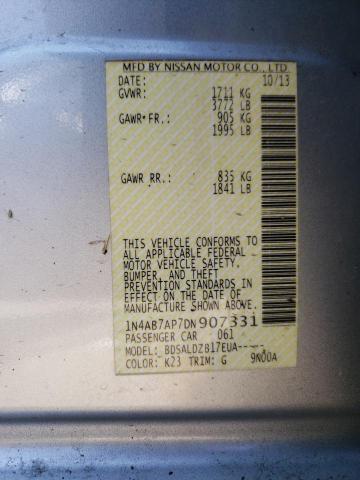 Photo 10 from auction – 2013 NISSAN SENTRA S with VIN 1N4AB7AP7DN907331