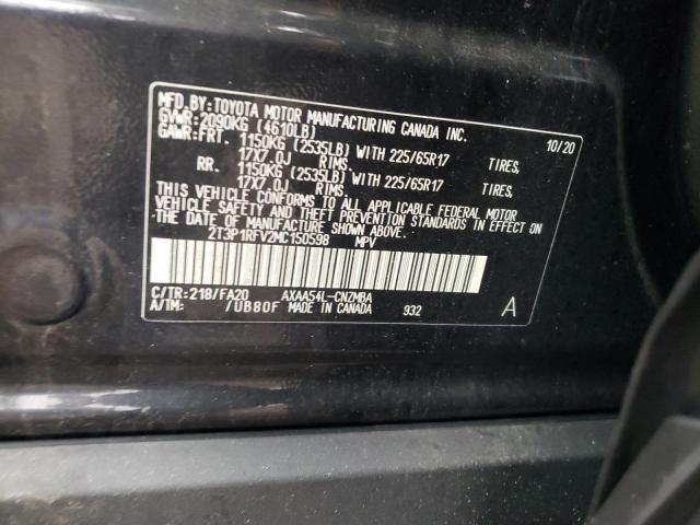 Photo 10 from auction – 2021 TOYOTA RAV4 XLE with VIN 2T3P1RFV2MC150598