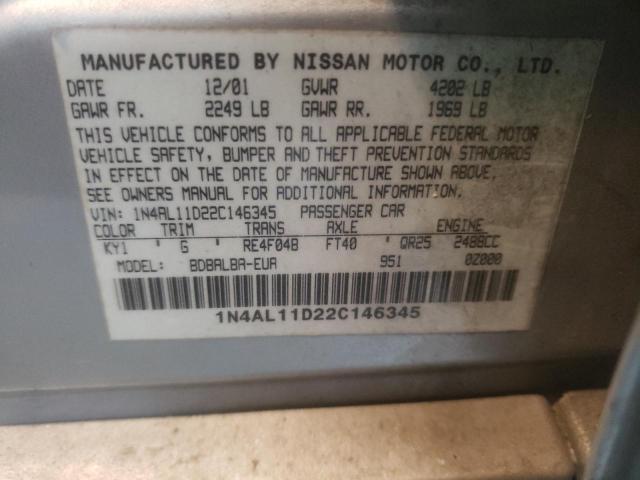 Photo 10 from auction – 2002 NISSAN ALTIMA BAS with VIN 1N4AL11D22C146345