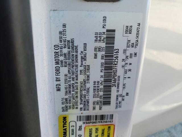 Photo 10 from auction – 2015 FORD FUSION SE with VIN 3FA6P0HD7FR256163