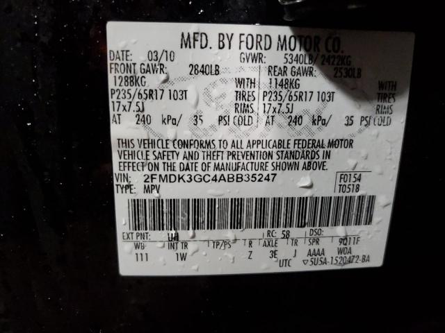 Photo 10 from auction – 2010 FORD EDGE SE with VIN 2FMDK3GC4ABB35247