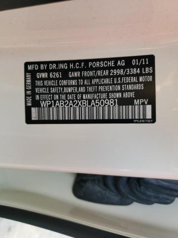 Photo 10 from auction – 2011 PORSCHE CAYENNE S with VIN WP1AB2A2XBLA50981