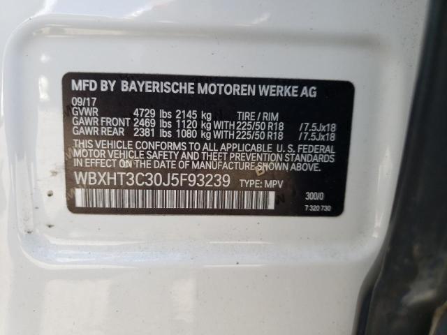 Photo 10 from auction – 2018 BMW X1 XDRIVE2 with VIN WBXHT3C30J5F93239