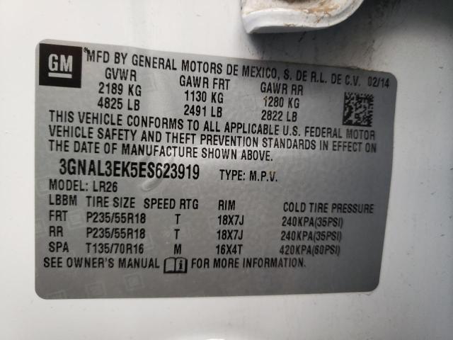 Photo 10 from auction – 2014 CHEVROLET CAPTIVA LT with VIN 3GNAL3EK5ES623919