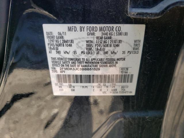 Photo 10 from auction – 2011 FORD EDGE SEL with VIN 2FMDK3JC3BBB51529