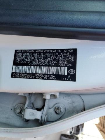 Photo 10 from auction – 2008 TOYOTA YARIS with VIN JTDBT923684024769