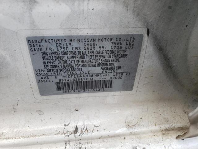 Photo 10 from auction – 2019 NISSAN VERSA S with VIN 3N1CN7AP3KL851091
