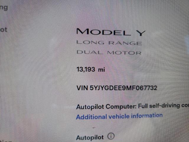 Photo 8 from auction – 2021 TESLA MODEL Y with VIN 5YJYGDEE9MF067732