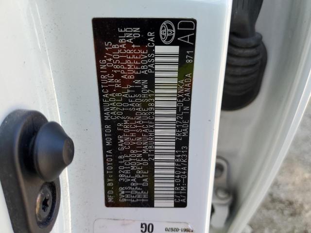 Photo 10 from auction – 2015 TOYOTA COROLLA L with VIN 2T1BURHEXFC398317