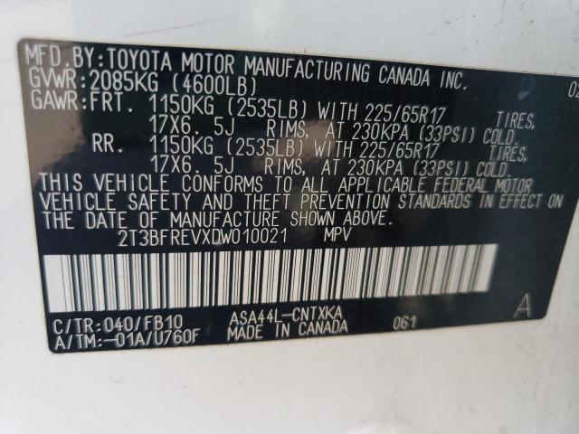 Photo 10 from auction – 2013 TOYOTA RAV4 LE with VIN 2T3BFREVXDW010021