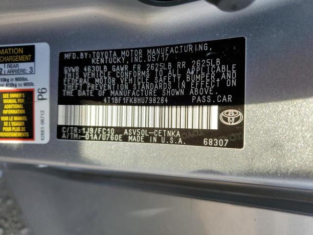 Photo 10 from auction – 2017 TOYOTA CAMRY LE with VIN 4T1BF1FK8HU798284