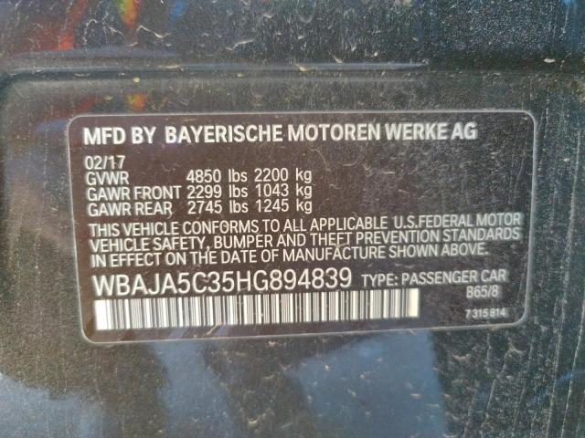 Photo 10 from auction – 2017 BMW 530 I with VIN WBAJA5C35HG894839