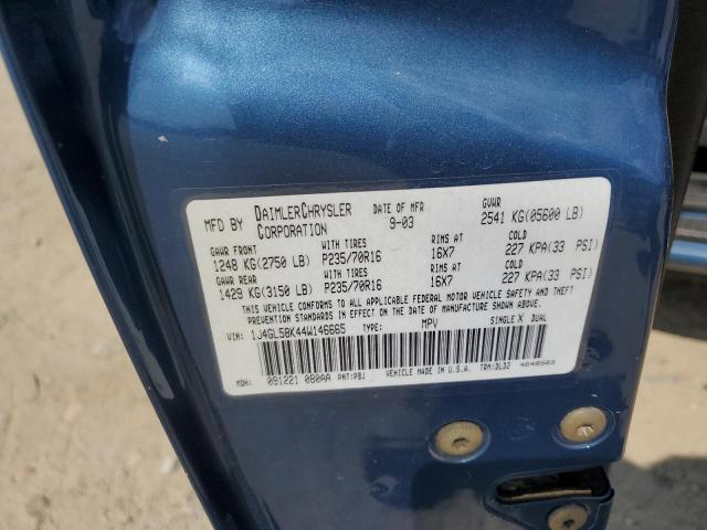 Photo 10 from auction – 2004 JEEP LIBERTY LI with VIN 1J4GL58K44W146665