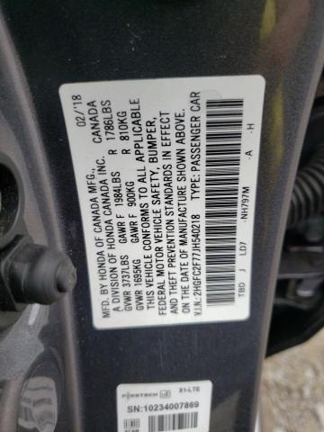 Photo 10 from auction – 2018 HONDA CIVIC EX with VIN 2HGFC2F77JH540218