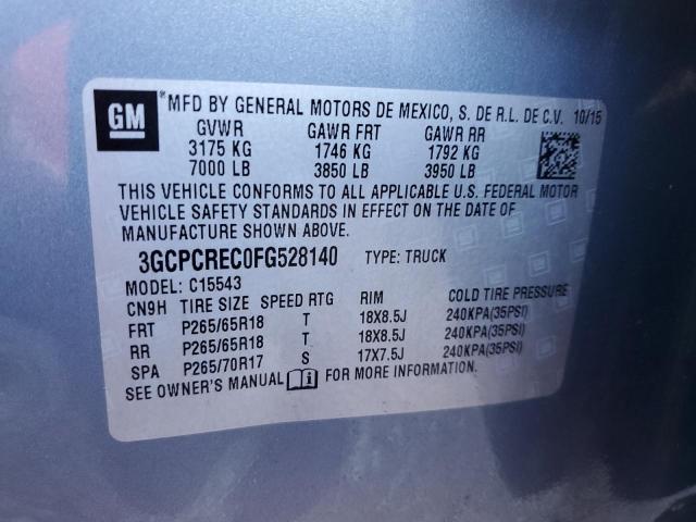 Photo 10 from auction – 2015 CHEVROLET silverado with VIN 3GCPCREC0FG528140