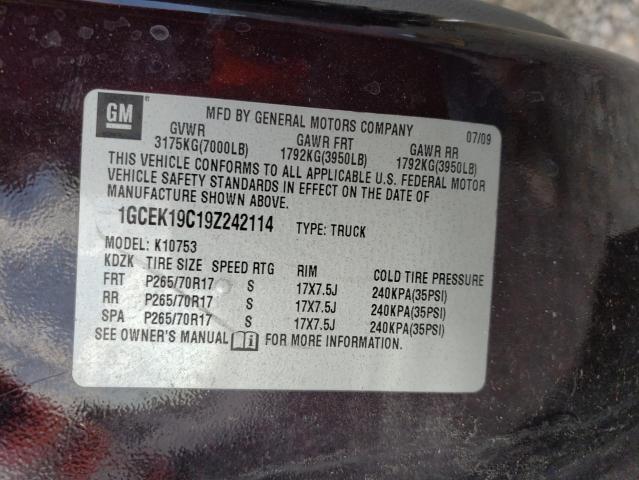 Photo 10 from auction – 2009 CHEVROLET SILVERADO with VIN 1GCEK19C19Z242114