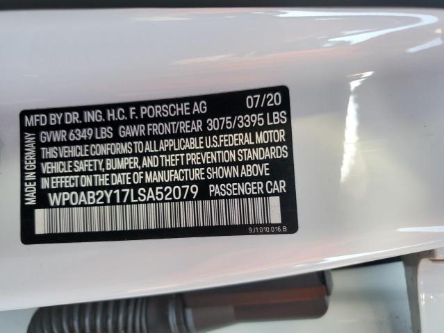 Photo 10 from auction – 2020 PORSCHE TAYCAN 4S with VIN WP0AB2Y17LSA52079