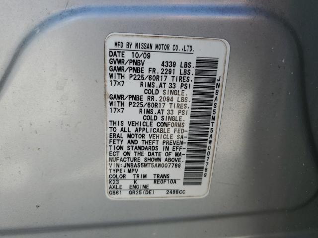 Photo 10 from auction – 2010 NISSAN ROGUE S with VIN JN8AS5MT5AW007769
