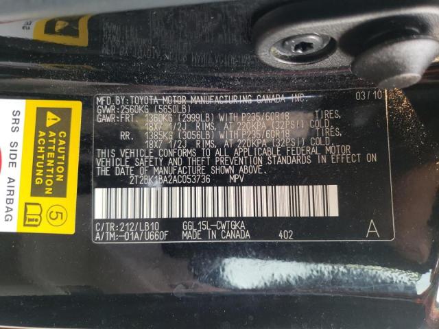 Photo 10 from auction – 2010 LEXUS RX 350 with VIN 2T2BK1BA2AC053736