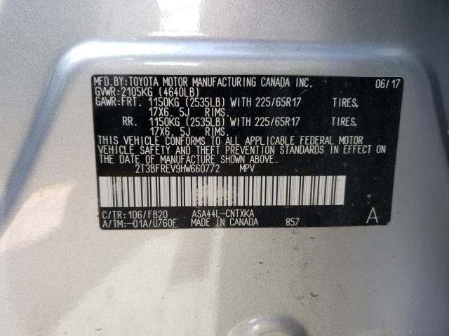 Photo 10 from auction – 2017 TOYOTA RAV4 LE with VIN 2T3BFREV9HW660772