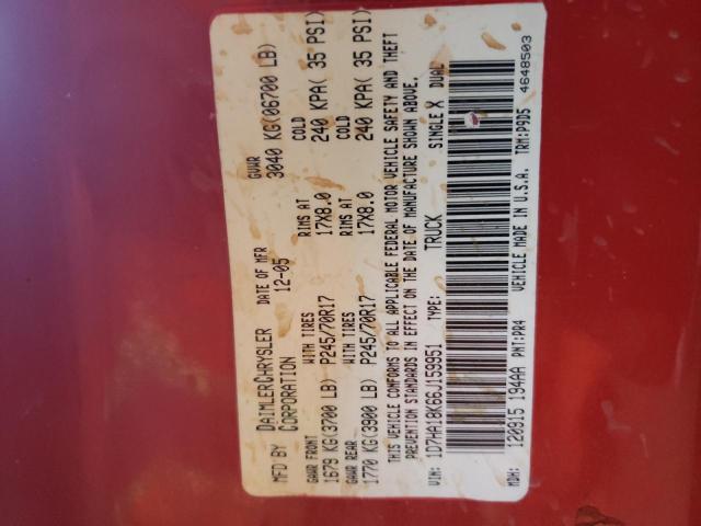 Photo 10 from auction – 2006 DODGE RAM 1500 S with VIN 1D7HA18K66J159951