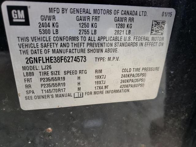 Photo 10 from auction – 2015 CHEVROLET EQUINOX LT with VIN 2GNFLHE38F6274573