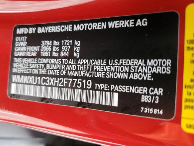 Photo 10 from auction – 2017 MINI COOPER with VIN WMWXU1C3XH2F77519