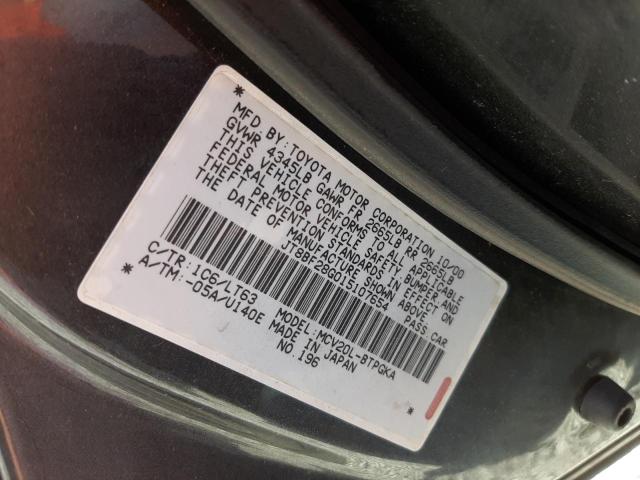 Photo 10 from auction – 2001 LEXUS ES 300 with VIN JT8BF28G015107654