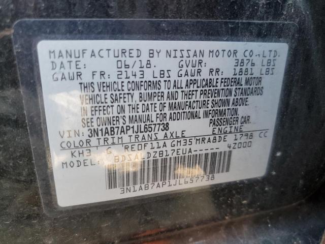 Photo 10 from auction – 2018 NISSAN SENTRA S with VIN 3N1AB7AP1JL657738