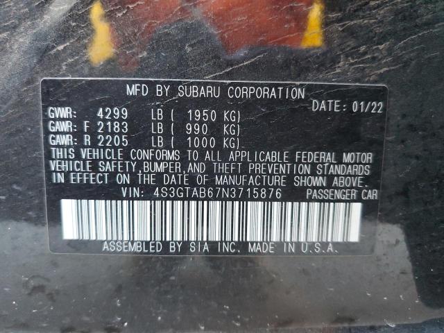 Photo 10 from auction – 2022 SUBARU IMPREZA with VIN 4S3GTAB67N3715876