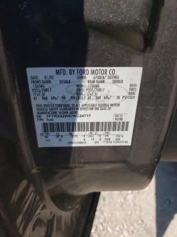 Photo 10 from auction – 2007 FORD F150 with VIN 1FTRX02W87KC24717