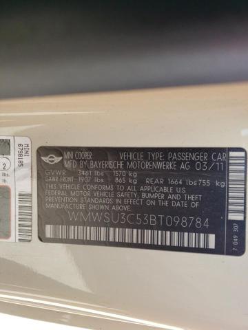 Photo 10 from auction – 2011 MINI COOPER with VIN WMWSU3C53BT098784
