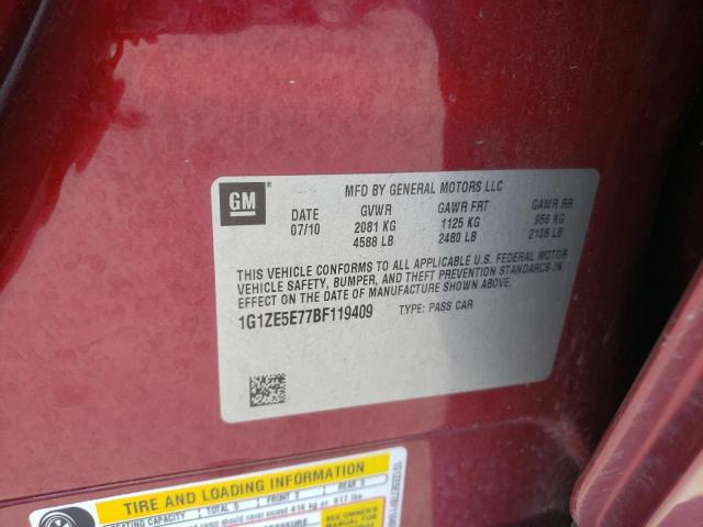 Photo 10 from auction – 2011 CHEVROLET MALIBU LTZ with VIN 1G1ZE5E77BF119409