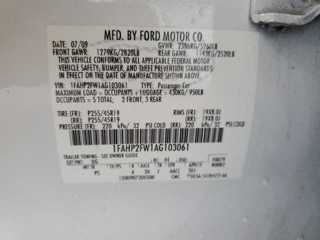 Photo 10 from auction – 2010 FORD TAURUS LIM with VIN 1FAHP2FW1AG103061