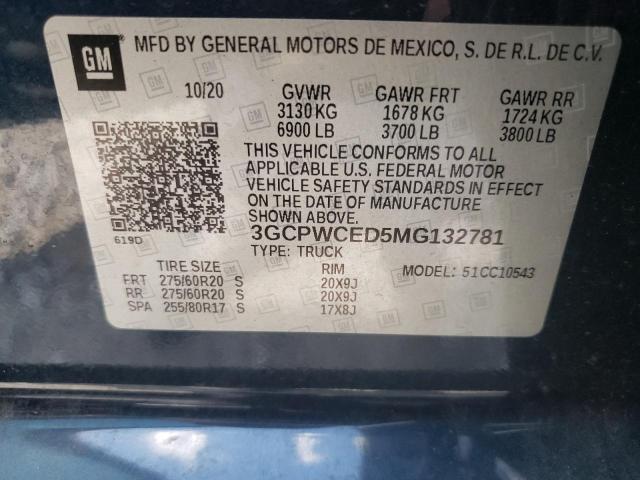 Photo 10 from auction – 2021 CHEVROLET silverado with VIN 3GCPWCED5MG132781
