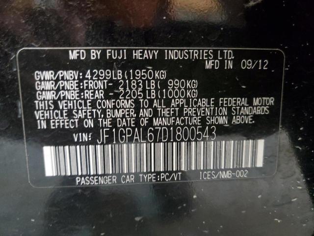 Photo 10 from auction – 2013 SUBARU IMPREZA SP with VIN JF1GPAL67D1800543