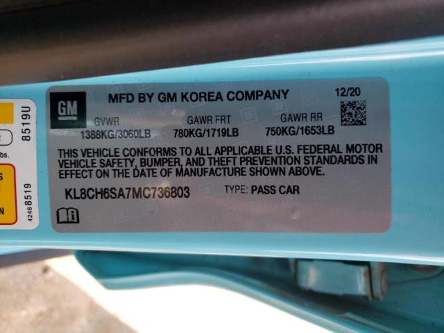 Photo 10 from auction – 2021 CHEVROLET SPARK ACTI with VIN KL8CH6SA7MC736803