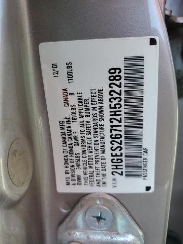 Photo 10 from auction – 2002 HONDA CIVIC EX with VIN 2HGES26712H532289