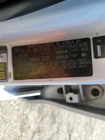 Photo 10 from auction – 2016 KIA FORTE LX with VIN KNAFK4A61G5588175