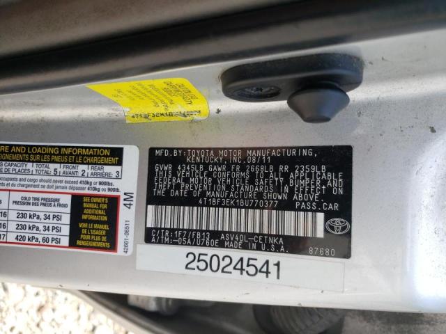 Photo 10 from auction – 2011 TOYOTA CAMRY BASE with VIN 4T1BF3EK1BU770377