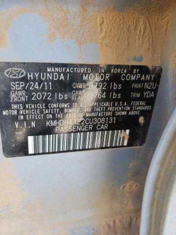 Photo 10 from auction – 2012 HYUNDAI ELANTRA GL with VIN KMHDH4AE2CU308131